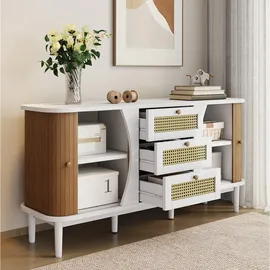 Okwish Sideboard 140,5 x 76 x 40 cm Weiß