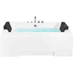 Whirlpool Badewanne mit LED weiß rechteckig 170 x 75 cm GALLEY