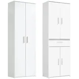 mokebo Schrank-Set Die Allzweckwaffe, (2er-Set), Stauraum-Set aus Aktenschrank & Mehrzweckschrank in Weiß weiß