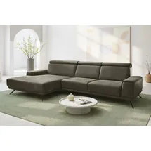 die planbar Ecksofa DIE PLANBAR "PN-EM22041 L-Form", grün (olive), B:335cm H:89cm T:188cm, Sofas, Ecksofa, wahlweise motorisches Canape oder Sitztiefenverstellung