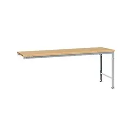 Manuflex Ansatztisch UNIVERSAL Spezial, Tischplatte Multiplex, 2000x1000, alusilber
