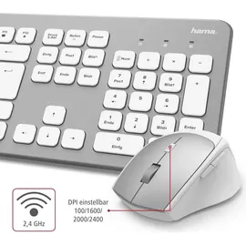 Hama KMW-700 DE Set silber/weiß