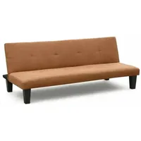 2- Sitzer Mikrofasersofa Klappsofa Schlafsofa mit Onyx-Füßen für Wohn- und Gästezimmer - Braun