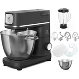 Electrolux Multifunktions-Knetmaschine, E6KM1-8BPT, mit Mixer, professioneller Planetenrührer, Schüssel 6 & 4 Liter, mit Schneebesen, 1200 W, Mattschwarz
