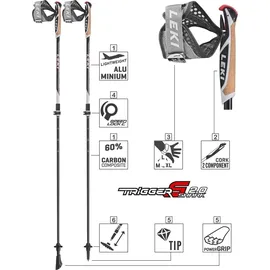 Leki Instructor Lite 100-125 cm schwarz-weiß-orange