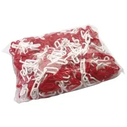Absperrkette, rot/weiß, 10 m - rot/weiß
