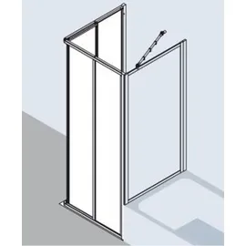 Kermi Nova 2000 Eckeinstieg mit Gleittüren rechts 80 x 175 cm N2ED20801711K