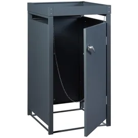 [en.casa] Mülltonnenbox 'Valkeakoski' 1 Tonne 110x59,5x62cm Anthrazit - Dunkelgrau