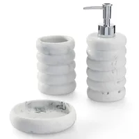 Navaris Badezimmer Set - Seifenspender Zahnputzbecher Set - 3er
