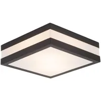 Brilliant Außenwandleuchte Edelstahl 29x29cm E27 IP44 anthrazit-weiß