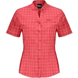 Jack Wolfskin Damen Bluse NORBO S/S SHIRT W, vibrant red check, M