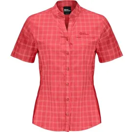 Jack Wolfskin Damen Bluse NORBO S/S SHIRT W, vibrant red check, M