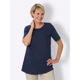 Classic Basics Longshirt CLASSIC BASICS "Doppelpack Shirts", Damen, Gr. 42, bunt (grasgrün, marine), 100% Baumwolle, unifarben, Rundhals, Shirts Longshirt