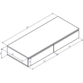 Selsey Bemmi – Hängeschreibtisch / Schminktisch mit Schubladen, Greige, 120 cm - Taupe