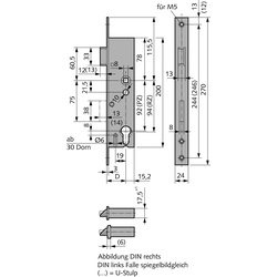 Panik-Einsteckschloss Serie 100, Funktion E