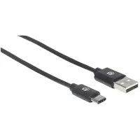 Manhattan USB-Kabel USB 2.0 USB-A Stecker, USB-C® Stecker 2.00m Schwarz 354929