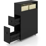 Costway Nischenschrank mit 2 Schubladen 50 x 19 x 72 cm Schwarz