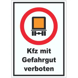 Verbot Kfz mit Gefahrgut Aufkleber A3 (297x420mm)
