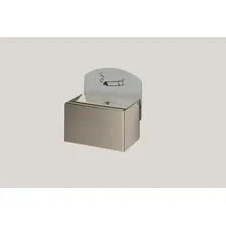 PROREGAL Robuster Wandascher mit Hinweisschild | 0,4 Liter, HxBxT 8,7x14x9,8cm | Edelstahl | Ascher Aschenbecher