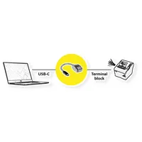 Roline Kabeladapter USB-Typ-C Stecker zu 5-Pin-Klemmleiste, (Drucktasten), 15 cm