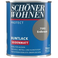 SCHÖNER WOHNEN-Farbe Protect Buntlack  (Erdbraun, 750 ml, Seidenmatt)