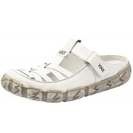 Rieker Damen Clog aus Leder offen mit Klettverschluss und Riricon Sohle L0396, Größe:40 EU, Farbe:Weiß - Weiß 40