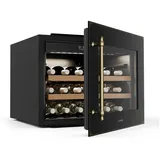Klarstein Weinkühlschrank Vinsider Victoria 28 U, für 28 Standardflaschen á 0,75l,Wein Flaschenkühlschrank Weintemperierschrank Weinschrank Kühlschrank schwarz