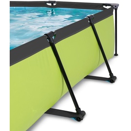 EXIT TOYS Lime Pool 300 x 200 x 65 cm inkl. Filterpumpe und Sonnensegel