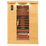 Dewello Infrarotkabine Sauna Pierson Pro 135cm x 105cm 2 Personen Vollspektrum & Karbonstrahler Hemlock Zeder