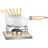 Mäser 931889 Käsefondue Set für 6 Personen, 9-teiliges Komplettset für Fondue nach Schweizer Art mit Keramik beschichtetem Topf, Aluminium, 2,2 Liter, weiß, braun