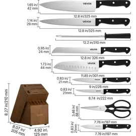Vevor Küchenmesserset 15-tlg. Weiß