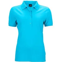 James & Nicholson Damen Elastic Piqué Poloshirt JN709, türkis,