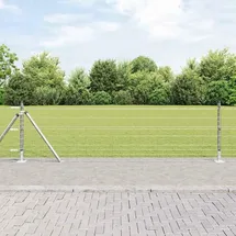 vidaXL Zaun mit Pfosten 0,6 x 25 m Silber/Stahl