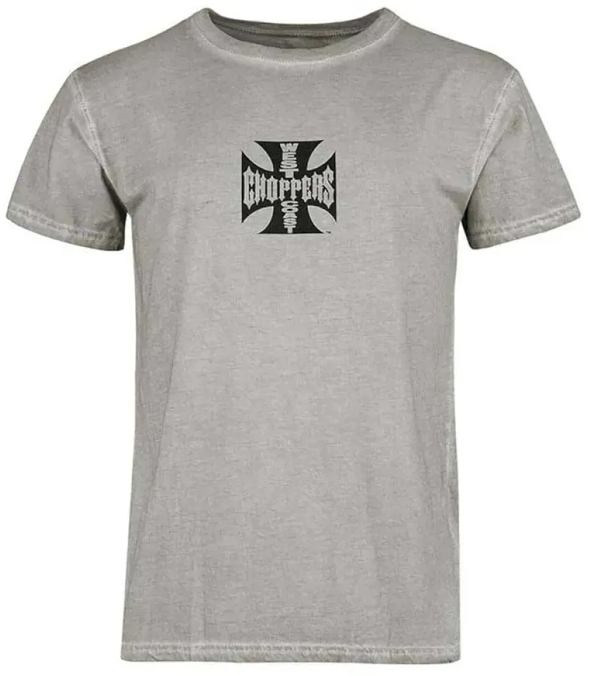 West Coast Choppers Og Lbc Cross Kurzarm-t-shirt - Vintage Grey Wash - S