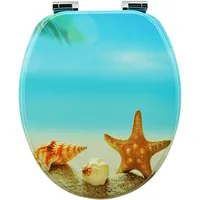 Sanfino WC Sitz Seastar Beach Toilettendeckel mit Absenkautomatik aus