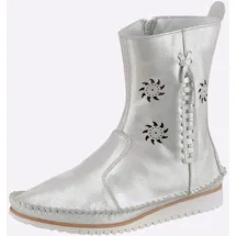 Andrea Conti Stiefelette ANDREA CONTI, Damen, Gr. 37, silberfarben, Glattleder, Leder, Rindsleder, Schuhe Stiefelette