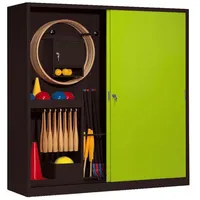 C+P Sportgeräteschrank mit Vollblech-Schiebetüren (Typ 5), HxBxT 195x190x60 cm,