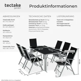 Tectake Gartengarnitur 7-tlg. grau 402167