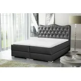 Fun Möbel Boxspringbett Schlafzimmerbett SULTAN Kunstleder Anthrazit 160x200cm - Schwarz