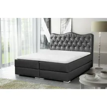Fun Möbel Boxspringbett Schlafzimmerbett SULTAN Kunstleder Anthrazit 160x200cm - Schwarz