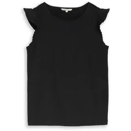 Tom Tailor Loose Fit Top in Crinkle-Optik, Black, S