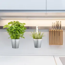 Relaxdays Hängetöpfe Geländertöpfe 12er Set hbt 30 x 13 x 20 cm silber