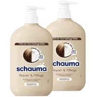 Schauma Schwarzkopf Shampoo Repair & Pflege (2x 750 ml), Haarshampoo repariert das Haar und sorgt für Geschmeidigkeit, Reparatur-Shampoo für strapaziertes & trockenes Haar