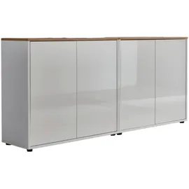 MID.YOU Sideboard Mailand Set 2 Weiß/Eiche