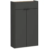 XXXLutz Xxxl Schuhschrank GW-Ameca, Graphit, Eiche, Metall, 4 Fächer, 1 Schubladen, 56x97x22 cm, Beimöbel erhältlich, hängend, stehend, Garderobe, Schuhaufbewahrung, Schuhschränke