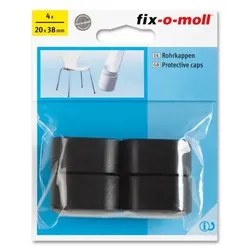 Rohrkappen oval 38mm x 20mm schwarz fix-o-moll