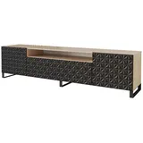 altdecor VIRA Lowboard 200 cm x 53 cm x 41 cm Schwarz Holz