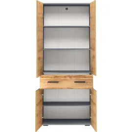 INOSIGN Skara Hochschrank 76 x 35 x 180 cm grau