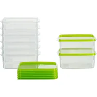 MiraHome Gefrierdosen 8x0,5L rechteckig grün – Vorratsdosen mit Deckel luftdicht – Transparente Frischhaltedosen mit Deckel – Aufbewahrungsbox Küche für Mealprep & Organisation – Austrian Quality