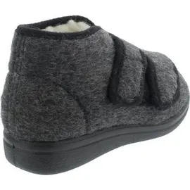 Fischer Markenschuh Klett-Hausschuh Schurwolle Grau 44